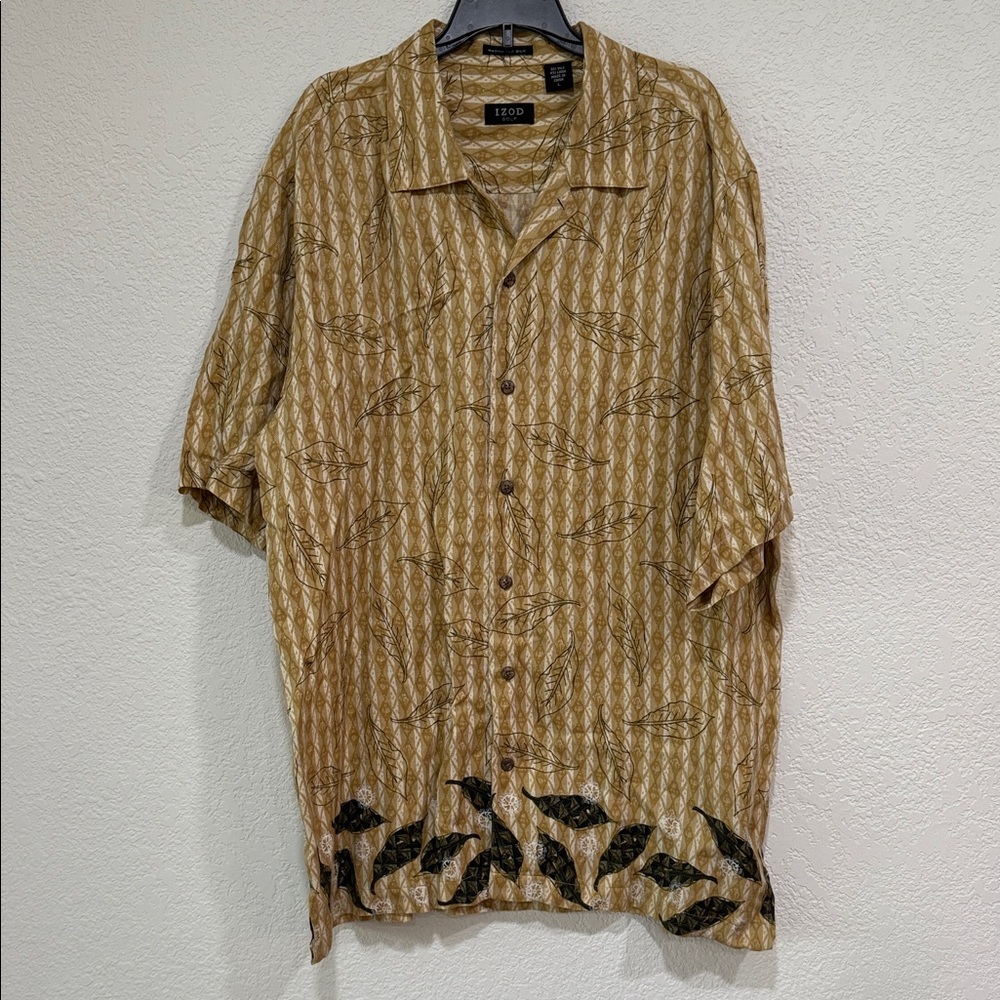 🔥MEN’S IZOD SILK LINEN BLEND RESORT / GOLF BUTTON UP SHIRT 🔥